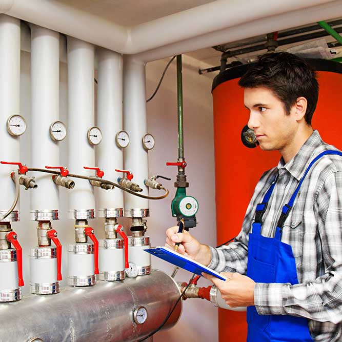 Técnico realizando tareas de mantenimiento industrial